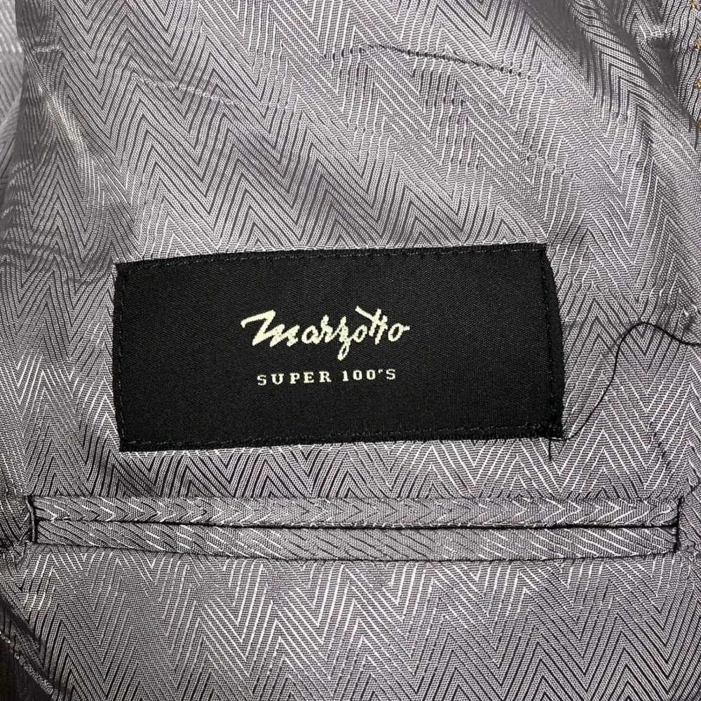 Joseph Abboud Sport Coat Mens Brown Pinstripe Marzotto Super 100s Wool USA 46